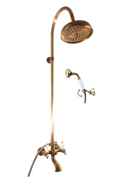 copy of MORAVA Wand-Badewannenarmatur in Chrom mit Handbrause RAV SLEZAK
