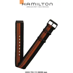 Hamilton - Khaki Aviation Band-set Nato-schwarz/orange-22/22 H694.765.113 - orange