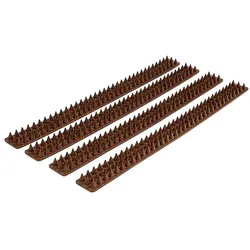 Relaxdays 12 x Vogelabwehr Spikes für Zäune Dunkelbraun