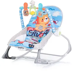 Chipolino Babywippe Baby Spa 2 in 1 elektrisch Stuhl Schaukelfunktion Spielbogen blau