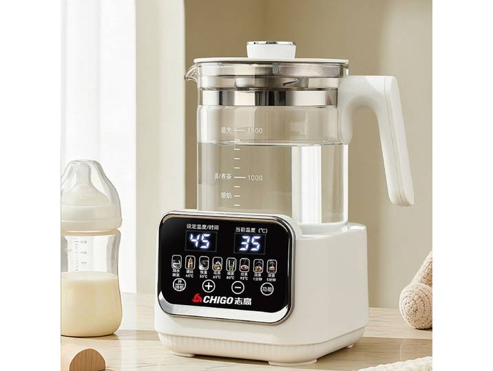 Bouilloire Électrique 1,5 L pour la Maison, Bouilloire Santé Multifonctionnelle avec Régulateur de Température pour Lait et Thé, Maintien au Chaud Automatique 800W