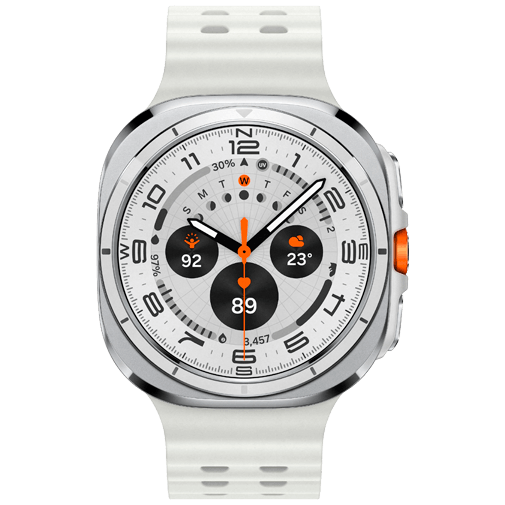 Samsung Galaxy Watch Ultra Titanium Weiß (Weißes Gummi Armband)