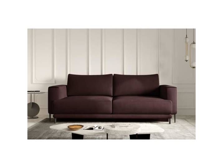 Canapé 3/4 places convertible et espace de rangement marron en tissu de qualité DANY