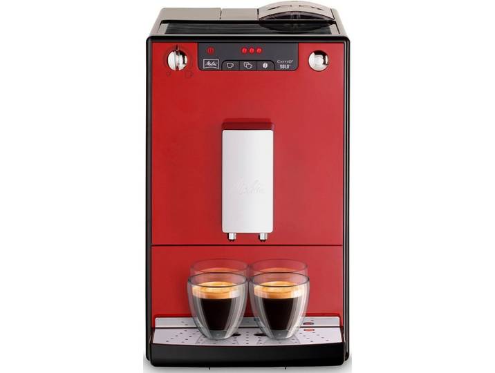Melitta Kaffeevollautomat Solo® E950-204, chili-red, Perfekt für Café crème & Espresso, nur 20cm breit