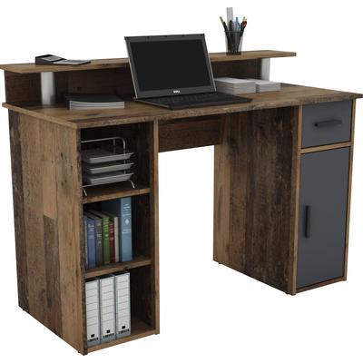Schreibtisch OTTO HOME "Derby", braun (old wood, anthrazit, old wood, old wood), B:120cm H:88cm T:55cm, Tische, Schreibtisch, Breite 120 cm