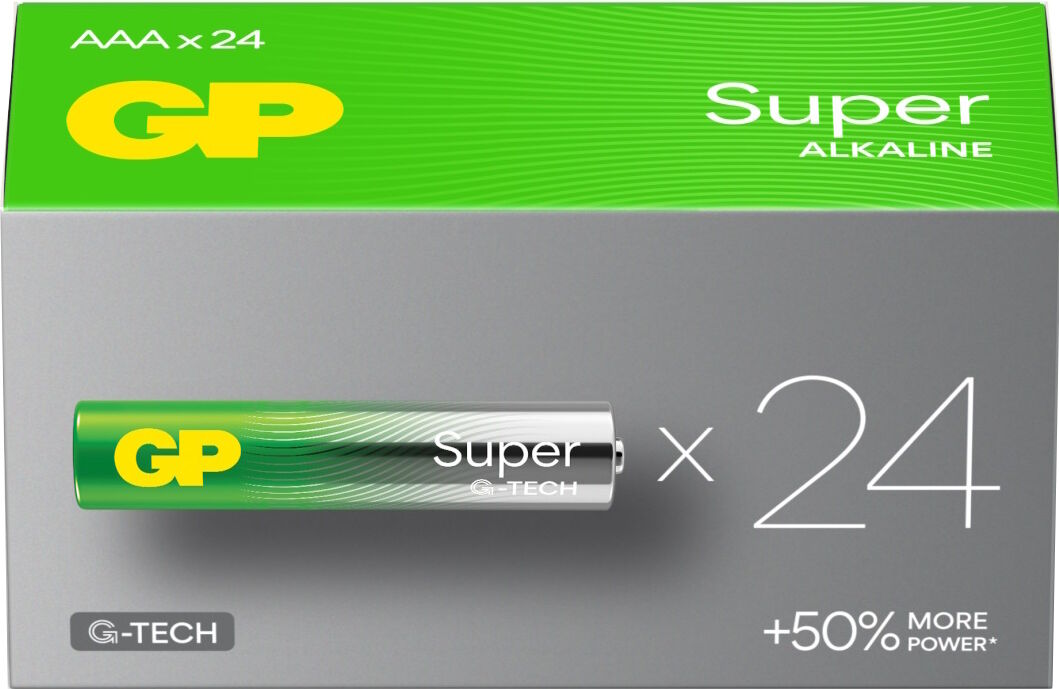GP Batteries GP Super G-Tech AAA Alkaline Batteries LR03 24A Bulk Box of 24