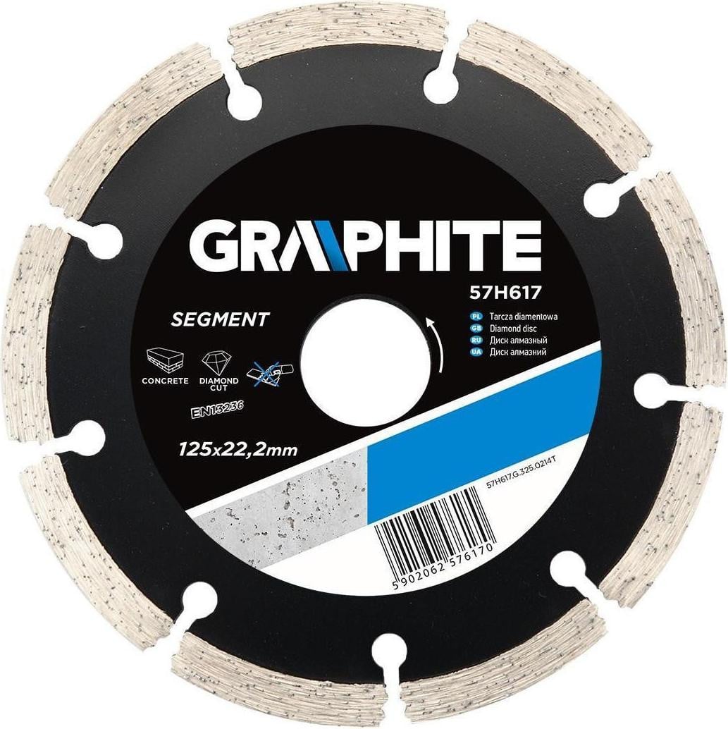 Graphite Diamantschijf met segmentering, 125 x 22,2 mm