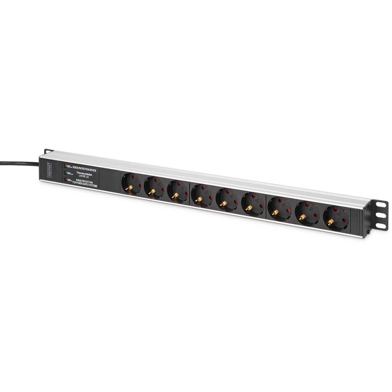 Digitus Steckdosenleiste 9-fach 19" Alu. 1HE 2m schwarz
