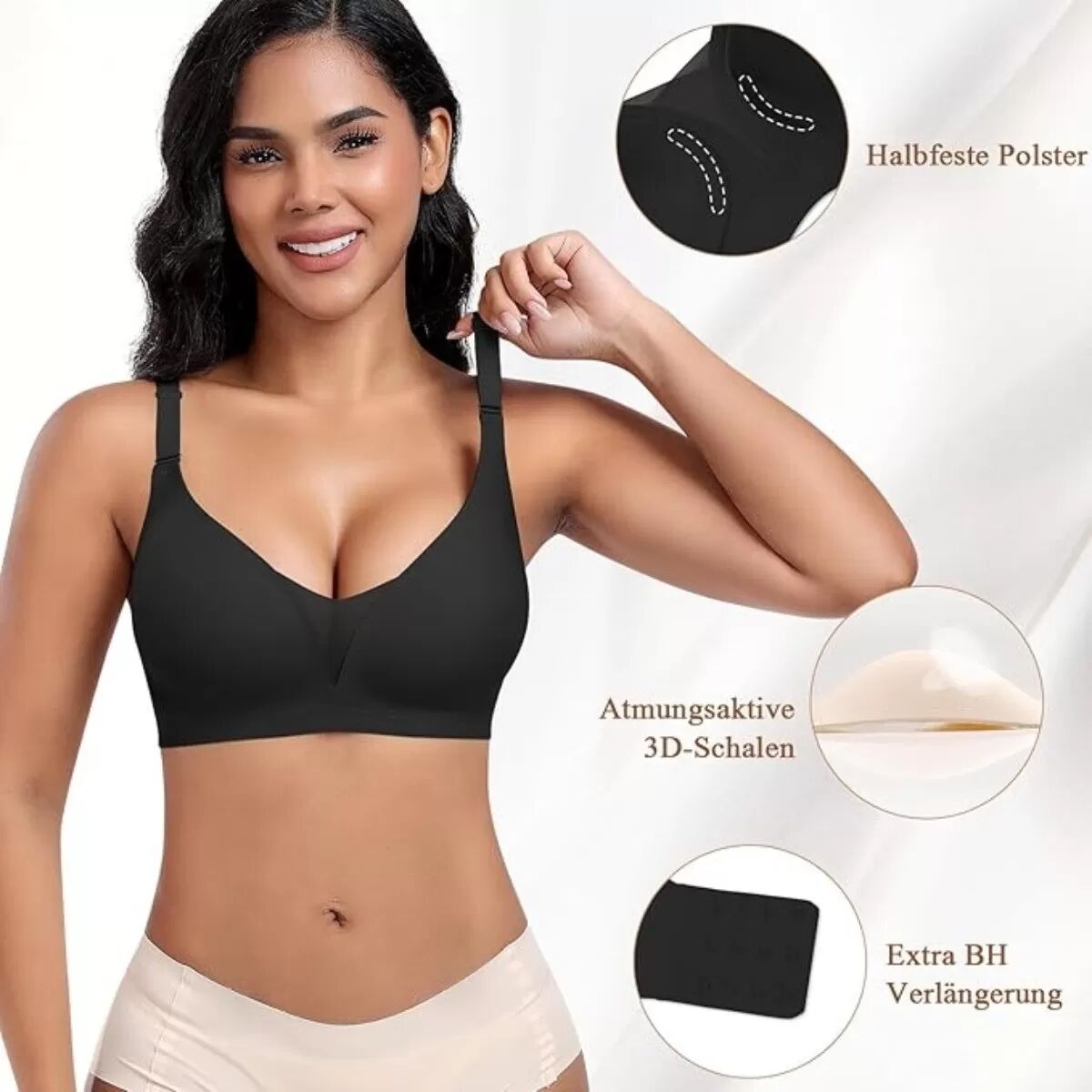 INF Nahtloser kabelloser BH für Damen – Komfort & Halt L