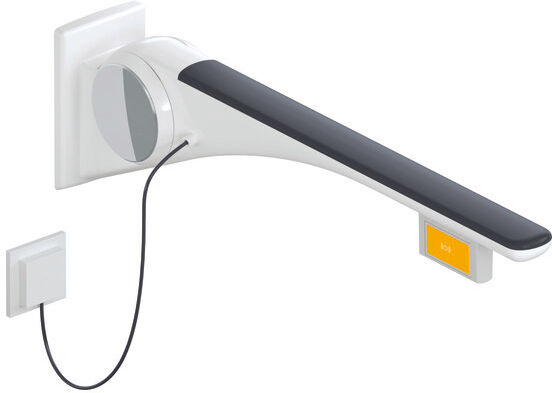 Hewi 802 Rail porteur LifeSystem 802.50.46160GU 700, blanc brillant/anthracite mat, bouton radio, gauche