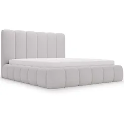 POLSTERBETT Imperial 180x200 Bouclé-Stoff Hellgrau