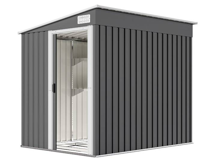 Outsunny Metall Gerätehaus 2,81m² 154x206,5x181 cm Geräteschuppen mit Pultdach