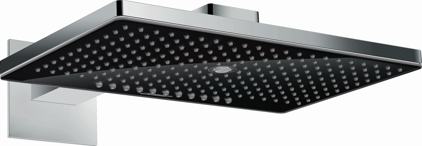 Hansgrohe Rainmaker Select 460 douche de tête 24007600 noir / chrome, 3jet, montage mural, bras de douche 460mm