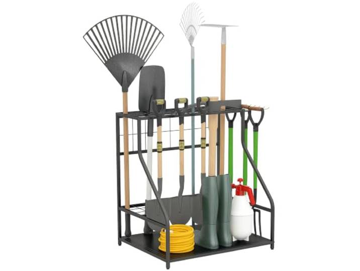 Outsunny Gartenwerkzeug-Organizer 3-stufig mit Haken 84x53x73cm Orange