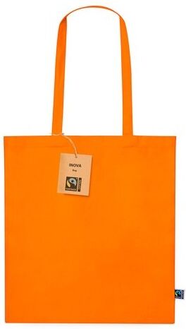 Sac Éthique Personnalisé de Shopping Inova Fairtrade pas cher coton bleu orange