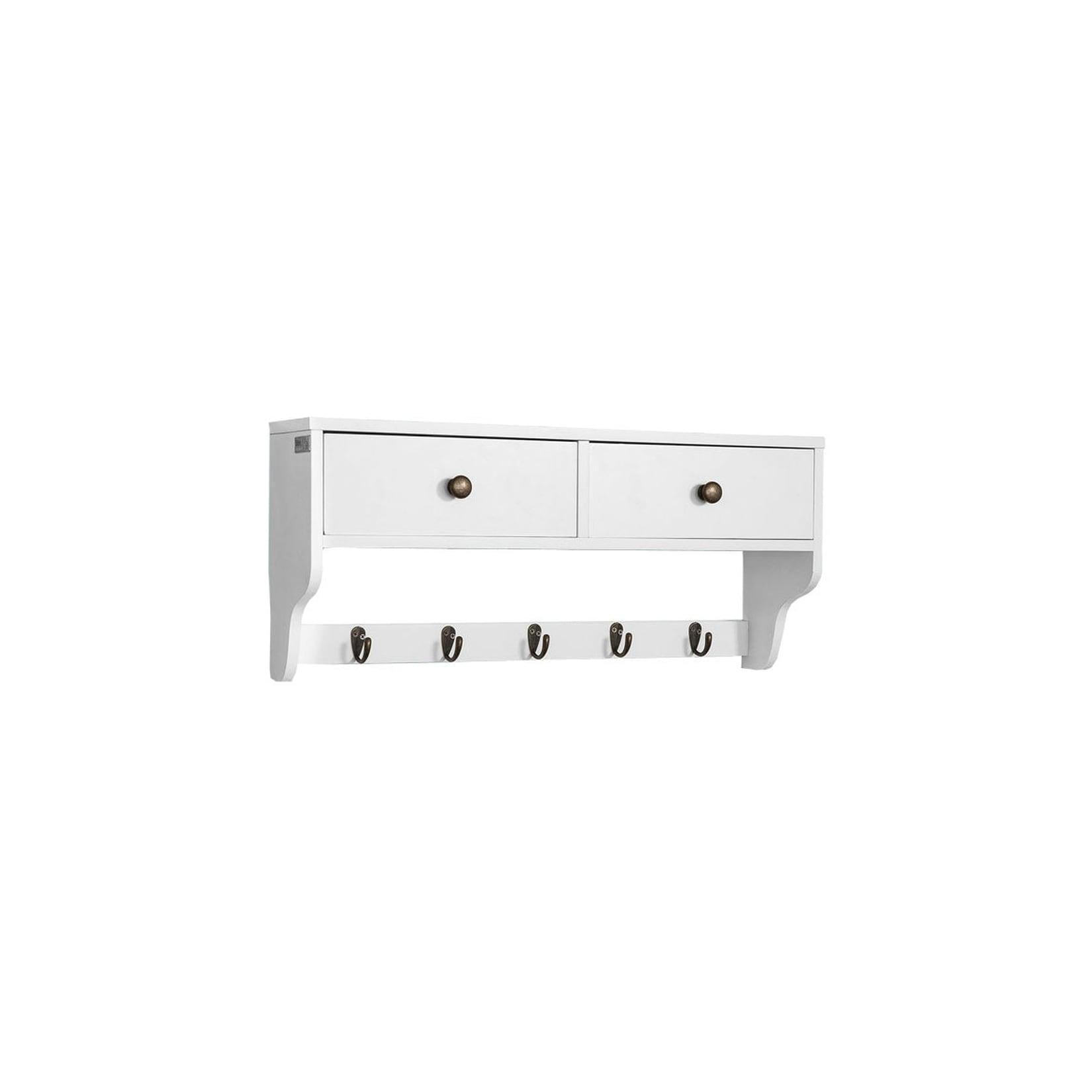 SoBuy Wandgarderobe mit 1 Ablage Weiß 60x14,5x26,7cm Modern