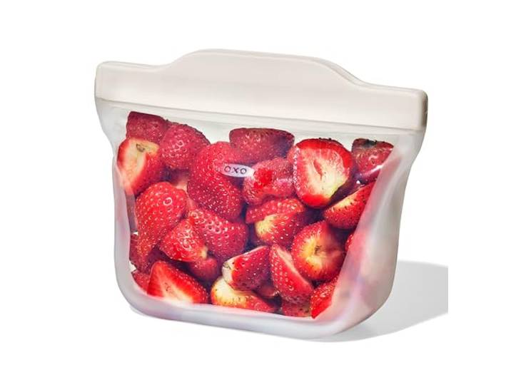 OXO Good Grips Wiederverwendbarer Silikon-Snack-Standbeutel, 335 mL, Hafer