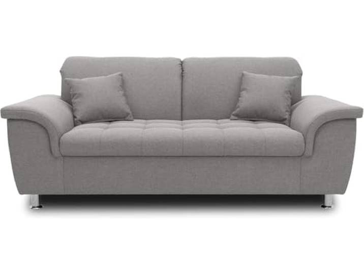 DOMO. collection Sofa Franzi, 2, 5-Sitzer Couch, 2, 5er Garnitur mit Nackenfunktion, Polstergarnitur 210 x 105 x 81 cm (BxTxH), grau