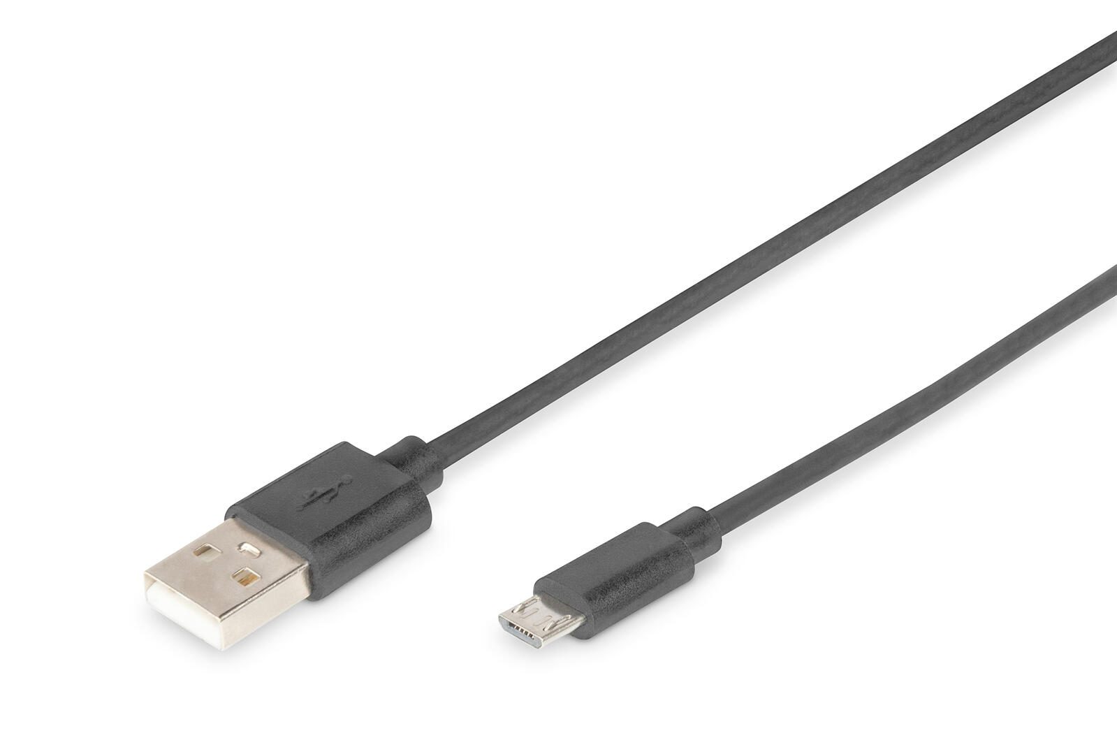 Digitus USB Anschlusskabel, Typ A - micro B St/St, 1.0m, USB 2.0 kompatibel, sw AK-300127-010-S