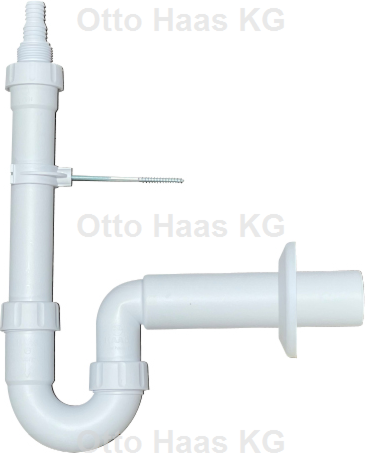 HAAS Geräte-Siphon 1935 DN 50, 1 Kombi-Geräteanschluss 3/4", 1" und G 1", Polypropylen, weiß