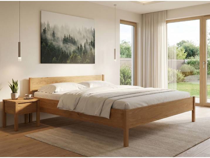 Bett Eiche „Fiona“ 200 x 200 cm Massivholz Eiche