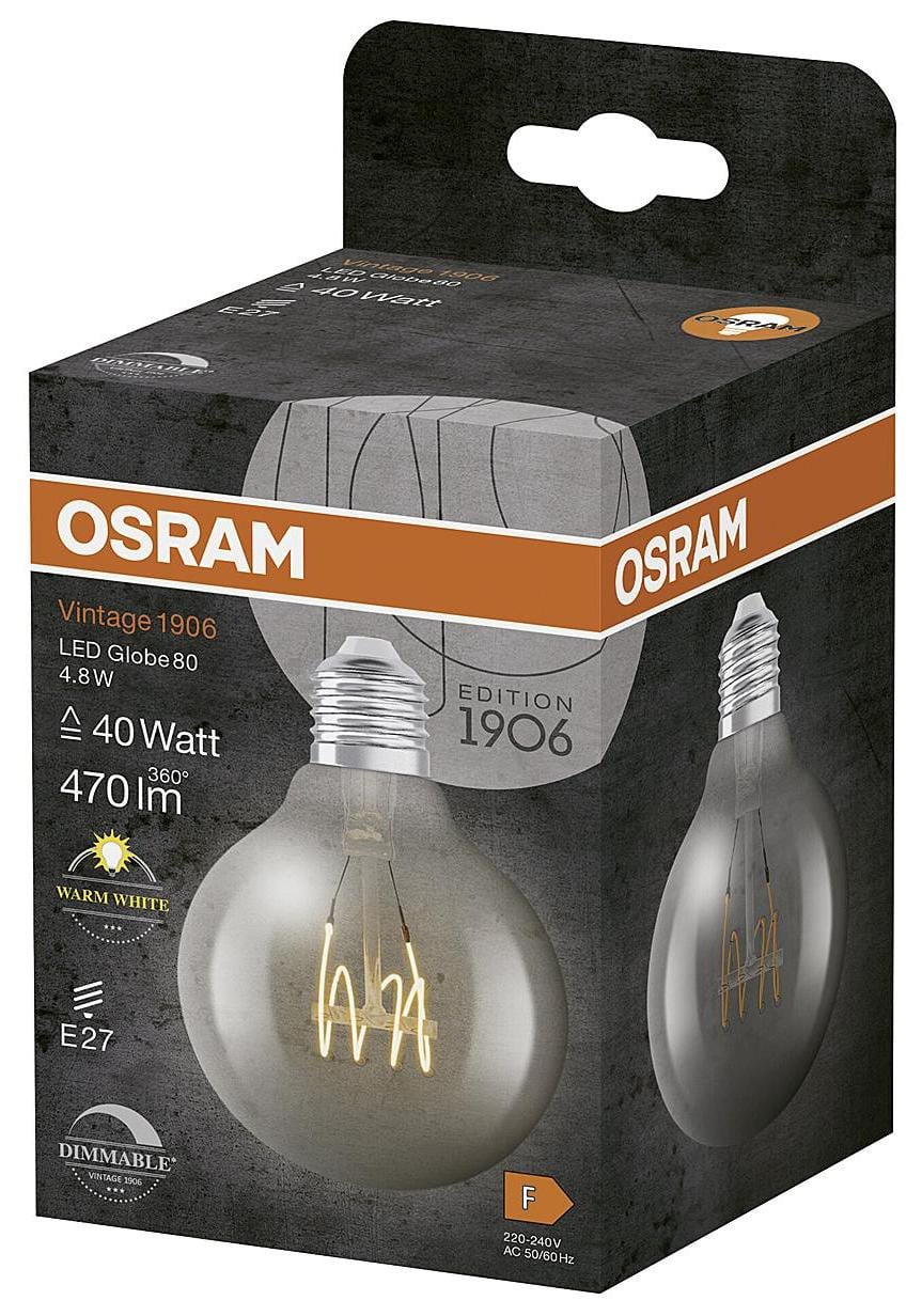 Osram LED Filament Globe 80 E27 4,8W 470lm 2.700K Warm wit