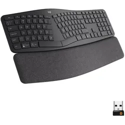 Logitech Ergo K860 Split (Eng. Int., Kabellos), Tastatur, Grau