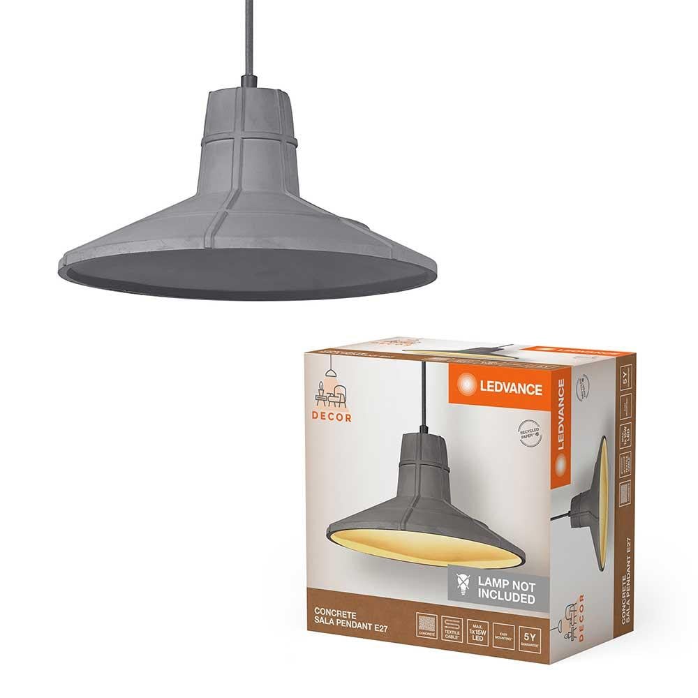 Ledvance Sala Decoratieve Hanglamp Betonlook Donkergrijs E27
