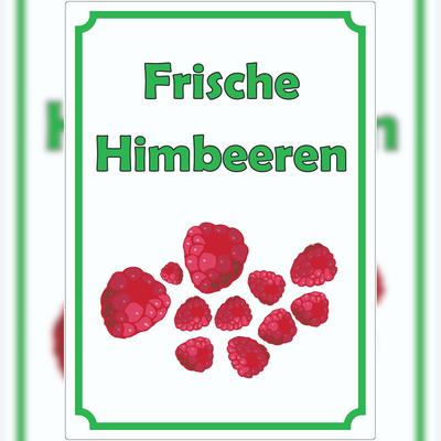 HB-Druck Frische Himbeeren Aufkleber Hochkant A4 (210x297mm)