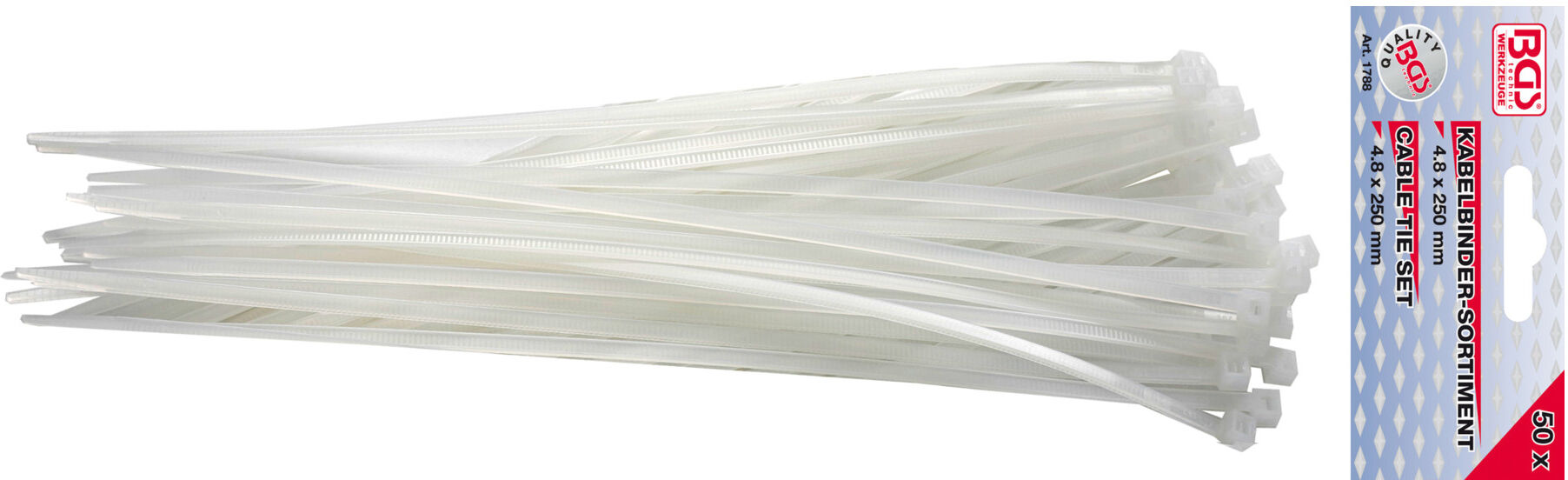 BGS Kabelbinder-Sortiment 4,8x250mm 50-tlg. ; BGS technic (1788)