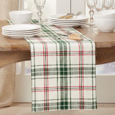 Saro Lifestyle Plaid Table Runner