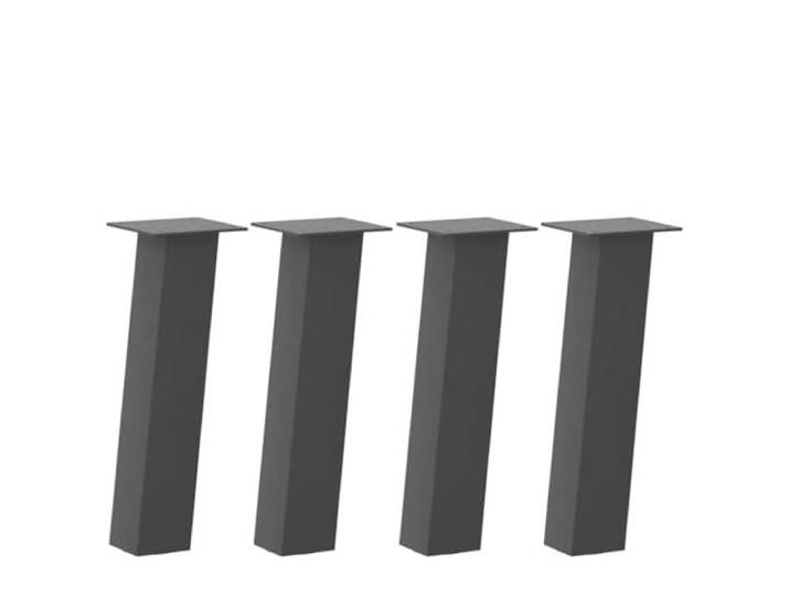 hliofuir Couchtischbeine 4er Set Anthrazit 42 cm Metall Tischbeine Robuste 42cm Möbelbeine aus pulverbeschichtetem Stahl für Couchtische im Wohnzimmer. Inklusive Bodenschonern und Schrauben.