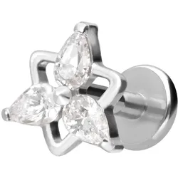 Titan Labret mit Innengewinde KRISTALLBLUME