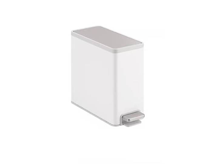 YUHANXINHESHE Mülleimer for Haushalt, Küche, Wohnzimmer, großes Fassungsvermögen, leicht, luxuriös, Edelstahl, Badezimmer, Toilette mit Deckel(White)