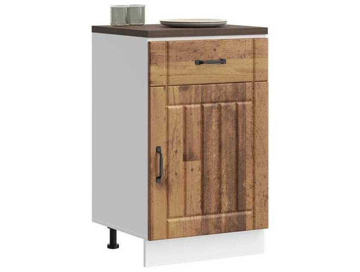 Armoire de cuisine Lucca vieux bois bois ingénierie meuble d'évier meuble de cuisine avec tiroir meuble de cuisine 853725