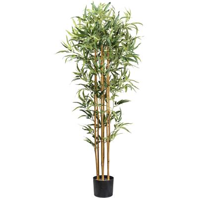 Kunstbaum CREATIV GREEN "Bambus", grün, H:155cm, Kunstpflanzen, mit echten Bambusstäben