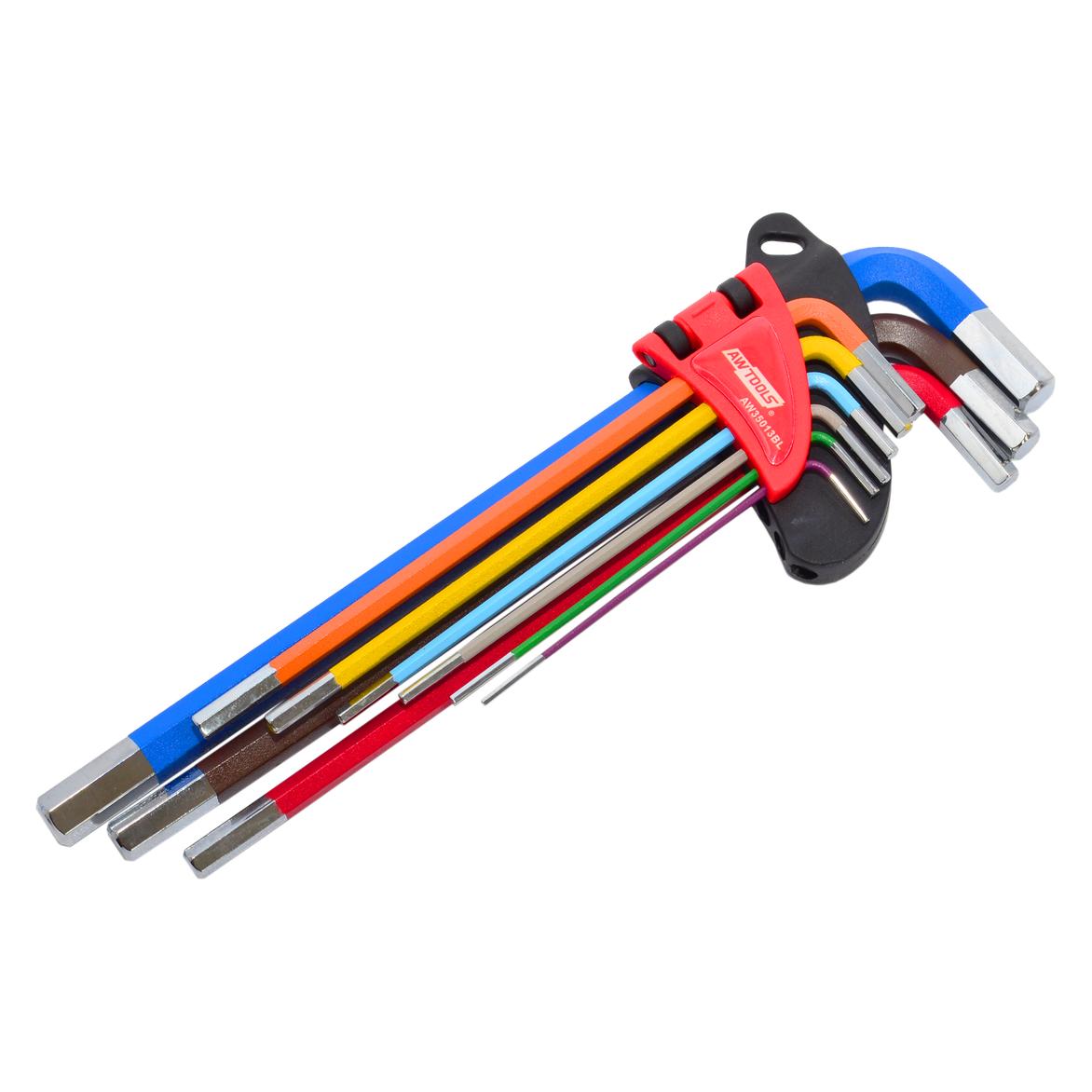 Awtools KLUCZE IMBUSOWE HEX/ 1,5-10,0mm/9szt. KOLOR DŁUGIE BLACK LINE (Hex) (67641075)