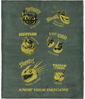 How to Train Your Dragon Know Your Dragons Silk Touch Throw Blanket 50x60 inches by THE NORTHWEST GROUP in Know Your Dragons (Size OS)