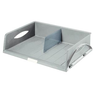 Leitz Briefablage 5232-00-85, Sorty Jumbo, A3 quer, grau, mit Trennwand, stapelbar, Kunststoff