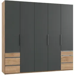 Drehtürenschrank 250cm Level, Graphit/Eiche Dekor