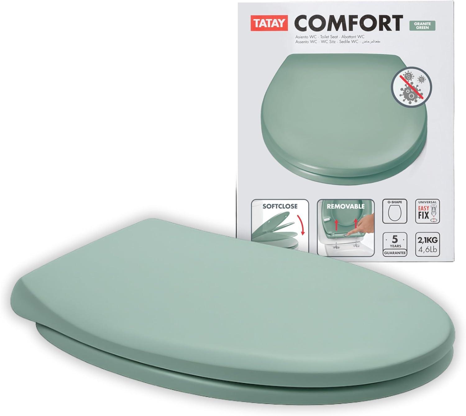 TATAY Duroplast-Toilettensitz mit Universalpassform und Absenkautomatik