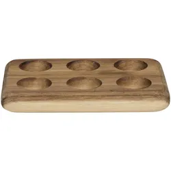 alpina Eierhalter Holz für 6 Eier, Eierbecher, Braun