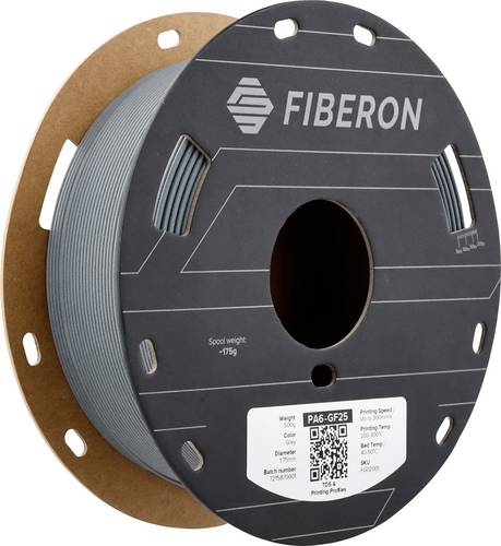 Polymaker FG02001 Fiberon PA6-GF25 Filament PA6-GF Glasfaserverstärkt, hitzebeständig, verzugsfrei 1.75mm 500g Grau 1St.