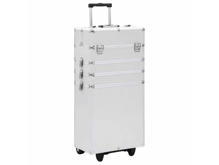 vidaXL Kosmetikkoffer Aluminium Silbern