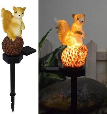 Uplifted Finds Solar Powered Squirrel Garden Stake   Waterproof LED Outdoor Animal Decor & Landscape Light 1