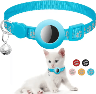 Inspire Picks GlowTrack AirTag Cat Collar Reflective Breakaway Collar With Bell & Secure AirTag Holder 6