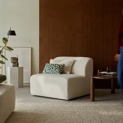 Vénus - Tiefer Modul-Einsitzer aus Stoff in Ecru