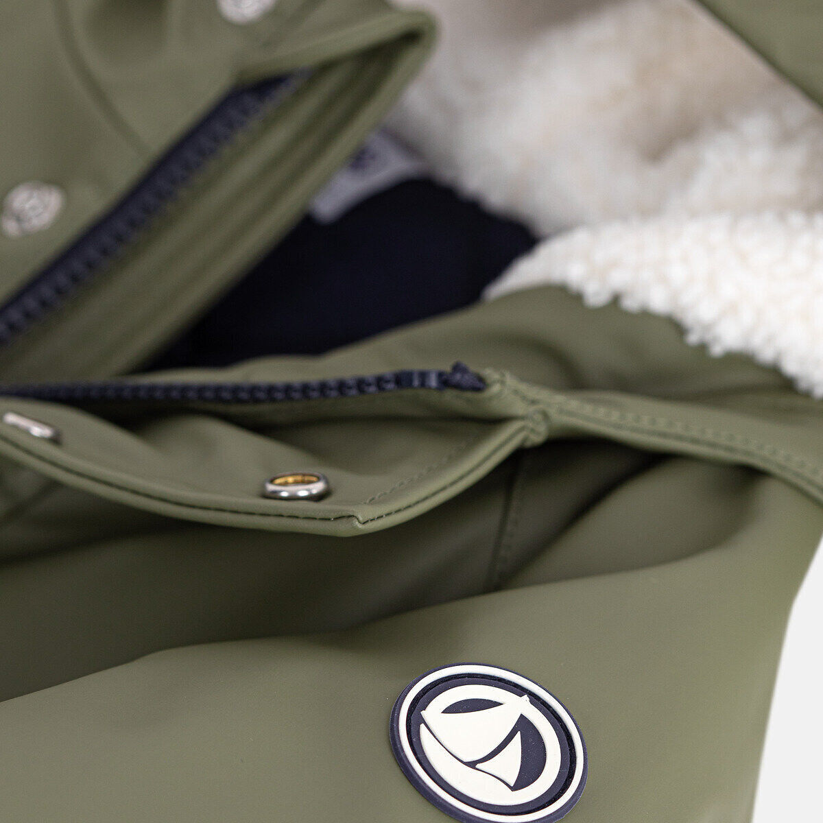 PETIT BATEAU Ciré hiver doublé uni, à capuche