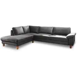 Portobello Ecksofa Bristol Mikrofaser Grau Anthrazit