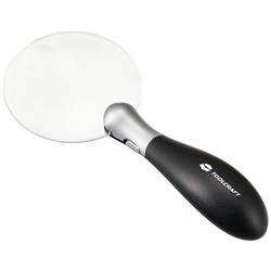 TOOLCRAFT TO-8997036 Handlupe mit LED-Beleuchtung Vergrößerungsfaktor: 3 x, 5 x